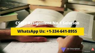 CS607 Assignment No. 1 Solution Fall 2023
