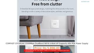 COMFAST CFE591AX 1500Mbps DualBand WiFi6 InWall AP Supports 48V POE Power Supply