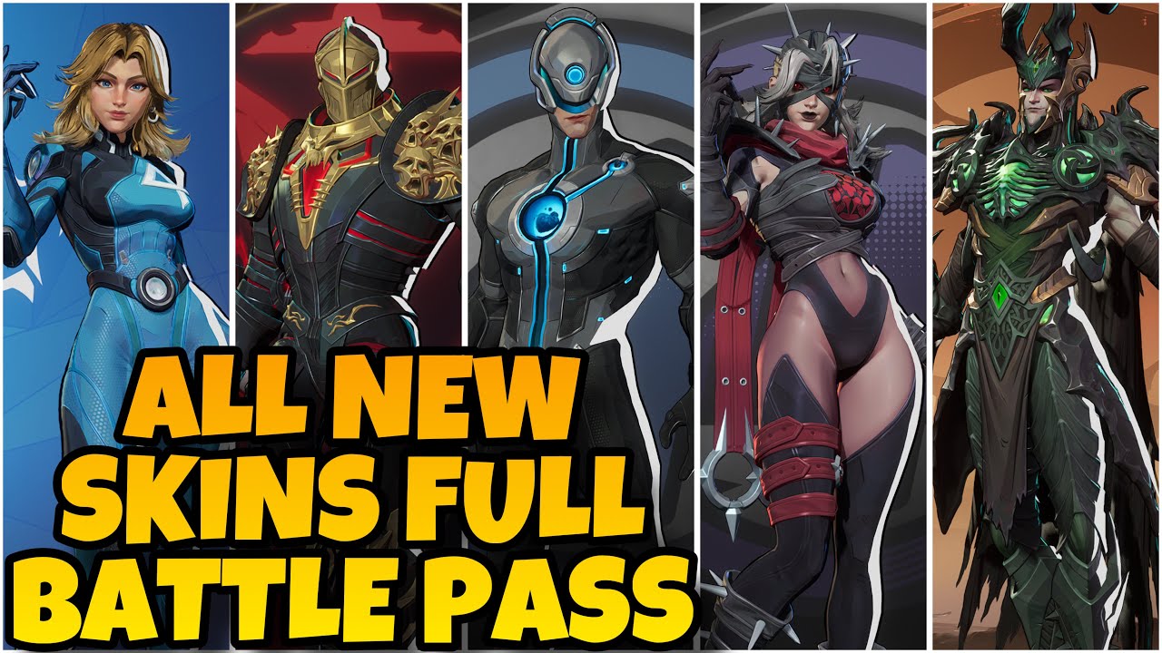 All Cosmetics In Marvel Rivals Season 1 Full Battlepass All Skins - YouTube