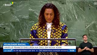 Ministra Anielle Franco discursa na ONU