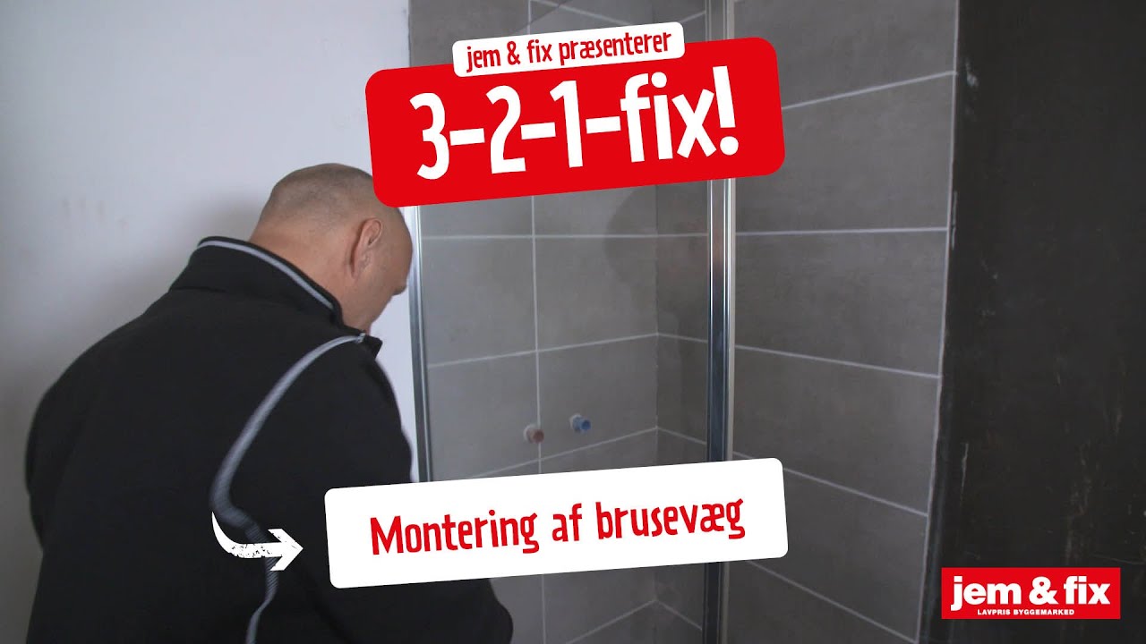 Brusevæg bruseafskærmning. sÃ¥dan monterer du glasvæg i dit ... Badeværelse glasvæg