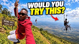 I Tried Nairobi’s Wildest Adventure! Ngong Hills Ziplining & Sky Biking 🇰🇪