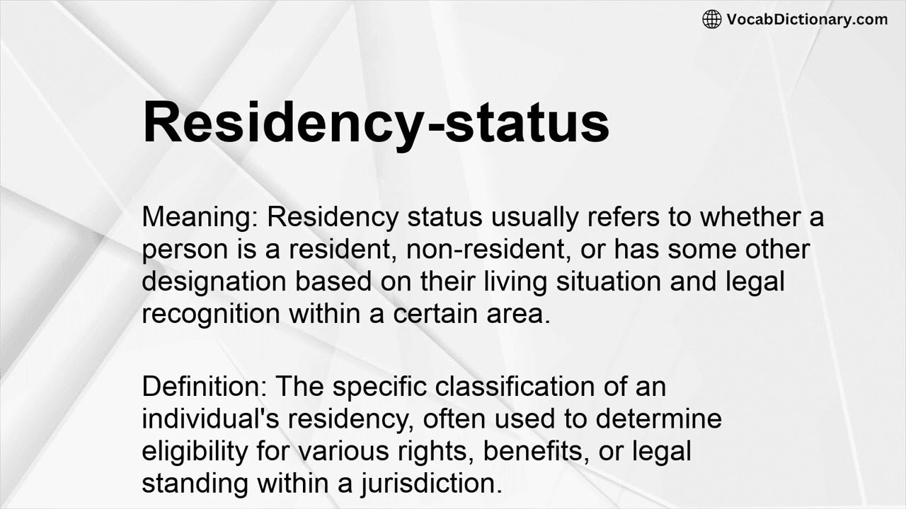 Residency-status Meaning
