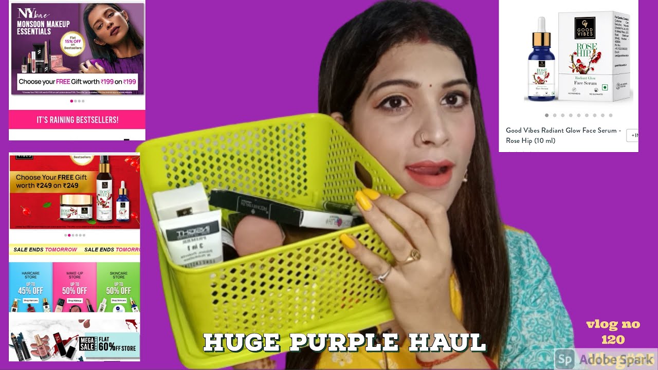 Purple Makeup Haul || One Brand Faces Canada || Sale 40% || RS