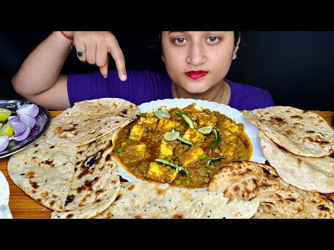 EATING MATER PANEER,GARLIC NAAN,BUTTER NAAN,BUTTER TANDOORI ROTI,MISSI ROTI,SALAD|FOOD VIDEO|FOOD