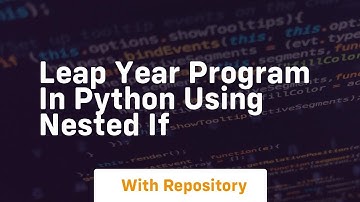 leap year program in python using nested if