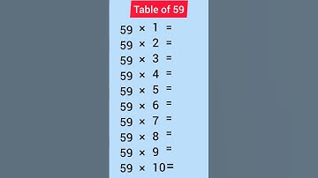 Table of 59 #shorts #education #subscribe #maths