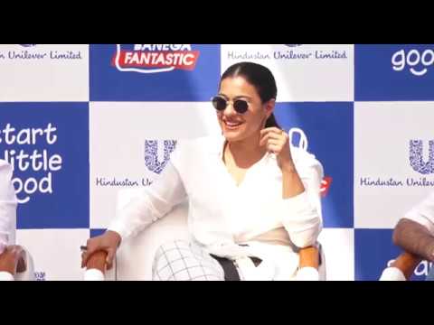 Ajay Devgan and Kajol Devgan Kick Start Little Good Campaign in Mumbai camera iphone 8 plus apk