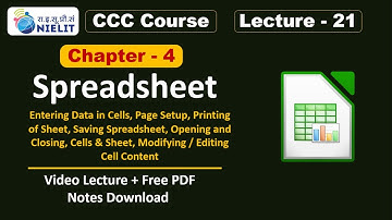 CCC Chapter 4 Spreadsheet | LibreOffice Calc for CCC Exam | CCC Online Class | CCC Lecture - 21