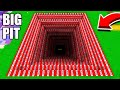 I found a STRANGE TNT PIT in Minecraft ! What&#39;s INSIDE the BIGGEST TNT PIT ? CURSED TNT PIT !