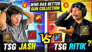 TSG Ritik Vs TSG Jash 😡 Who Has A Better Gun Collection 😈All Guns Skins Revealed- Garena Free Fire