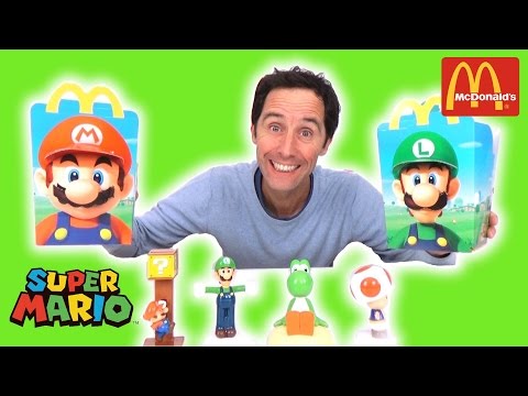 NINTENDO SUPER MARIO SET 4 jouets McDONALDS HAPPY MEAL 2016 Demo review
