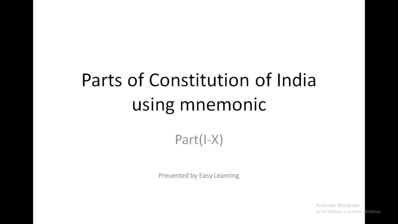 Trick to remember Parts of the Indian Constitution - YouTube
