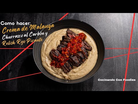 Majado de Malanga con #Churrasco al Carbón y Relish Picante Estilo Wickles