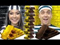 GOLD VS CHOCOLATE FOOD CHALLENGE IN JAIL FOR 24 HOURS | CRAZY & FUNNY FOOD SITUATIONS BY SWEEDEE