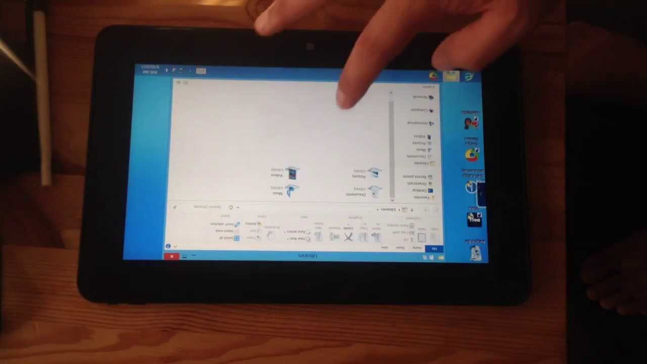 How to Right Mouse Click in desktop Mode Dell Latitude 10 Essential tablet with Windows 8 Pro