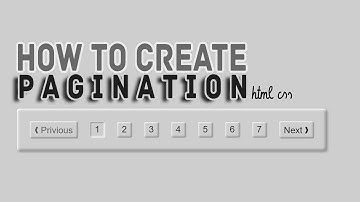 How To Create Pagination Using Html Css in Web page CodeInFarm