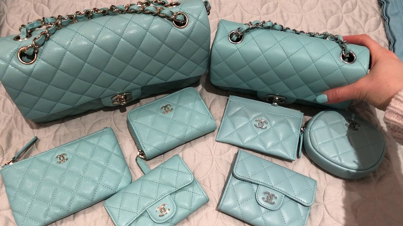 MY ENTIRE CHANEL 19C TIFFANY LIGHT BLUE COLLECTION - YouTube