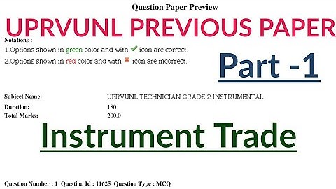 UPRVUNL TG2 Instrument Previous Year Paper