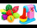 Satisfying Video l How to make Rainbow Noddles with Stress Balls &amp; Nail Polish Cutting ASMR