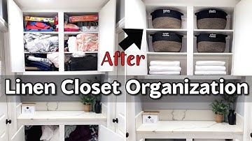 ORGANIZE AND DECLUTTER WITH ME | LINEN CLOSET ORGANIZATION | CRICUT DIY