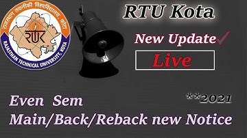 Live🛑 : RTU new Notice for Even Sem 🔥 | RTU Promotion Update | RTU Kota