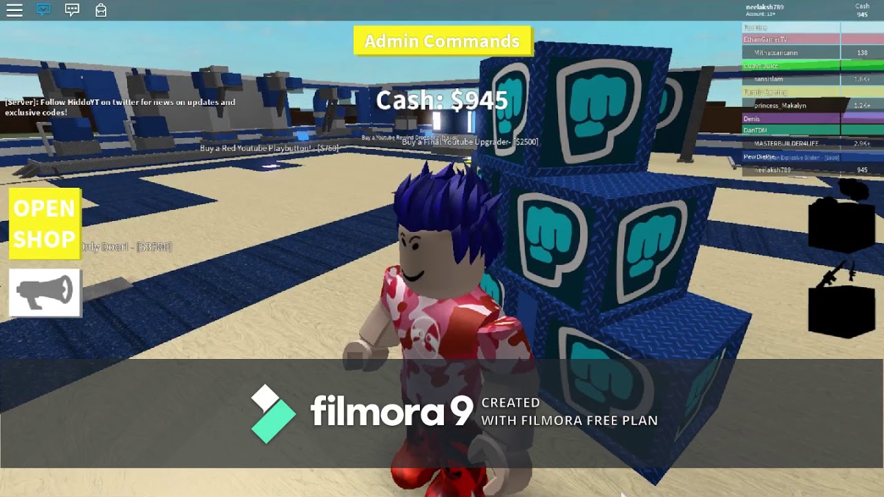 Playing Youtube Simulator In Roblox My First Video - admin youtube simulator roblox