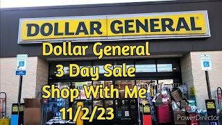 Dollar General  3 Day Sale 11/2/23  #dollargeneralfinds #dollargeneral  #sale #dg #save