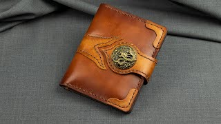 Портмоне из кожи своими руками + выкройка / Leather wallet handemade DIY + pattern