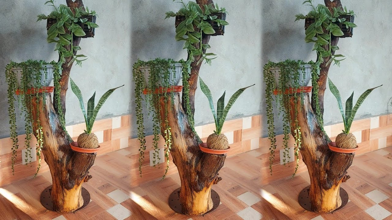 Crafting Nature: DIY Tree Branch Planter Stand Tutorial