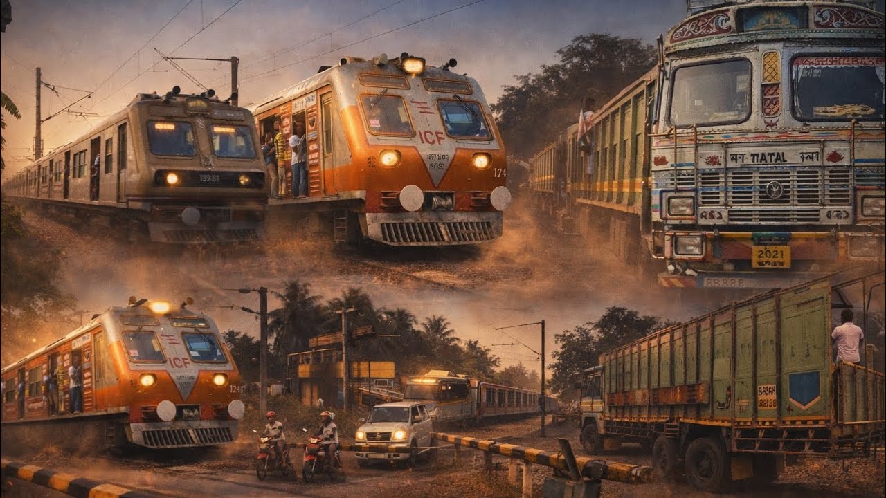 INDIAN RAILWAY ACTION | Train vs Truck at Level Crossing 😱 