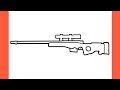How To Draw AWM From PUBG Easy Drawing Awp Sniper Rifle Cs Go Gun Step By Step 