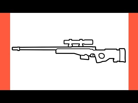 How To Draw Awm From Pubg Easy Drawing Awp Sniper Rifle Cs Go Gun Step By Step
