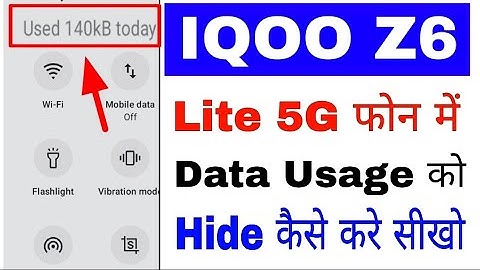 hide data usage in Iqoo z6 lite।Iqoo z6 lite 5g me data usage notification bar se hide kaise kare
