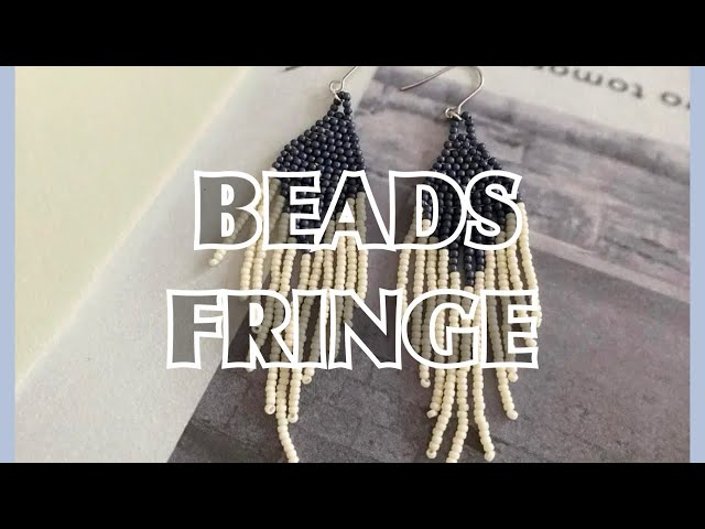 ビーズアクセサリー】バイカラーのフリンジピアス作ってみたら可愛すぎ