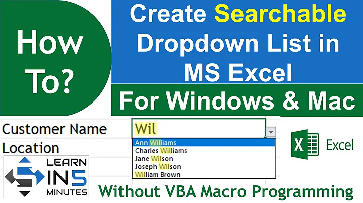How to Create Searchable Dropdown List in Microsoft Excel | Learn in 5 Minutes
