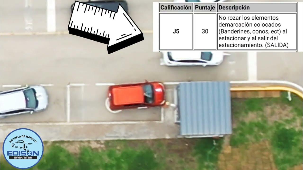 examen de manejo A1 Touring estacionamiento en paralelo dentro del