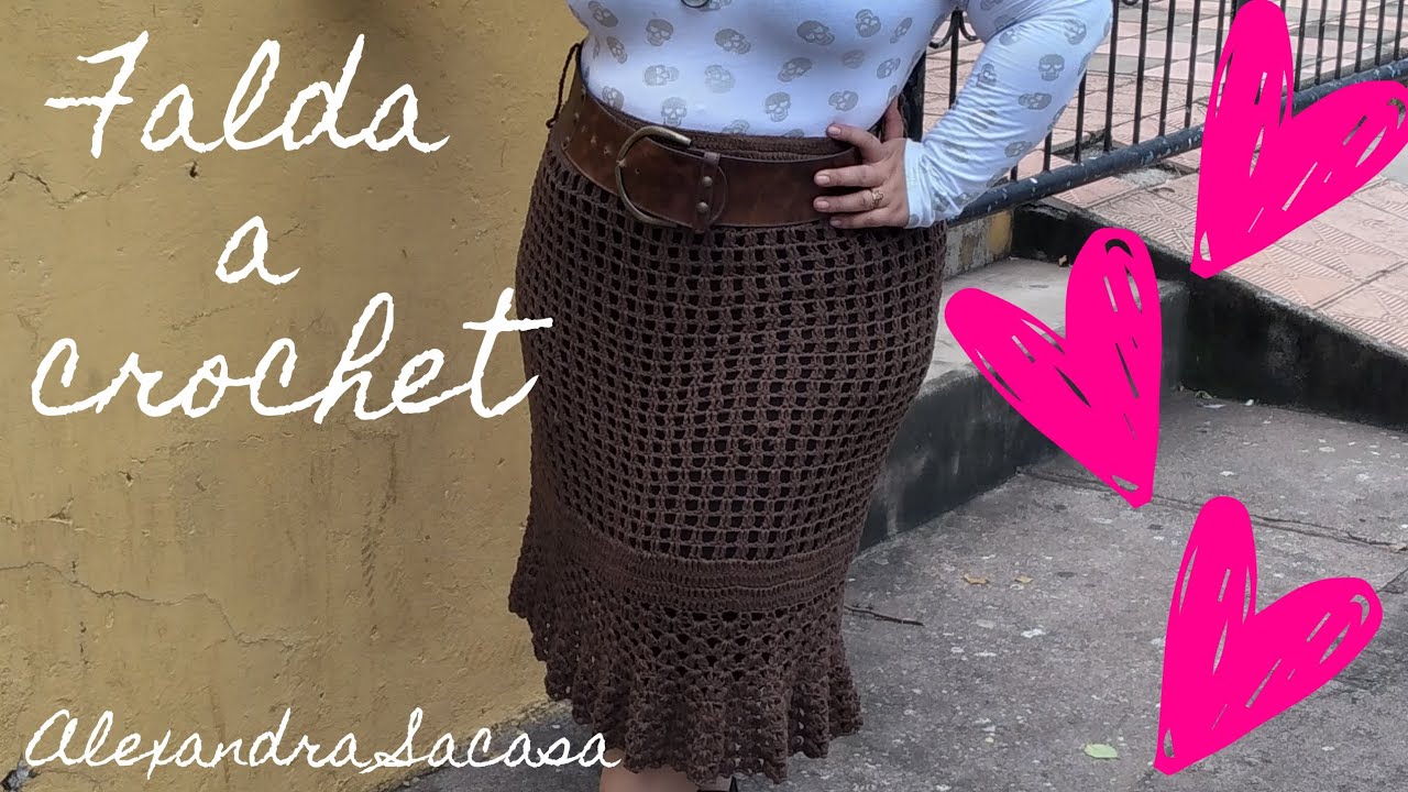 Falda a crochet paso a paso by Alexandra Sacasa - YouTube