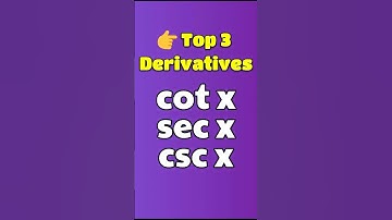 Derivatives of cot x, sec x, csc x | Class 11 Differentiation in 30 sec