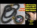 Necklace in weaving of beads with pendant in basalt stone of the Etna Volcano - April 2022