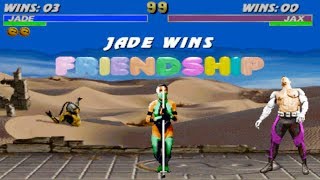 Ultimate Mortal Kombat 3 Arcade - All Friendships On Jade's Desert Stage