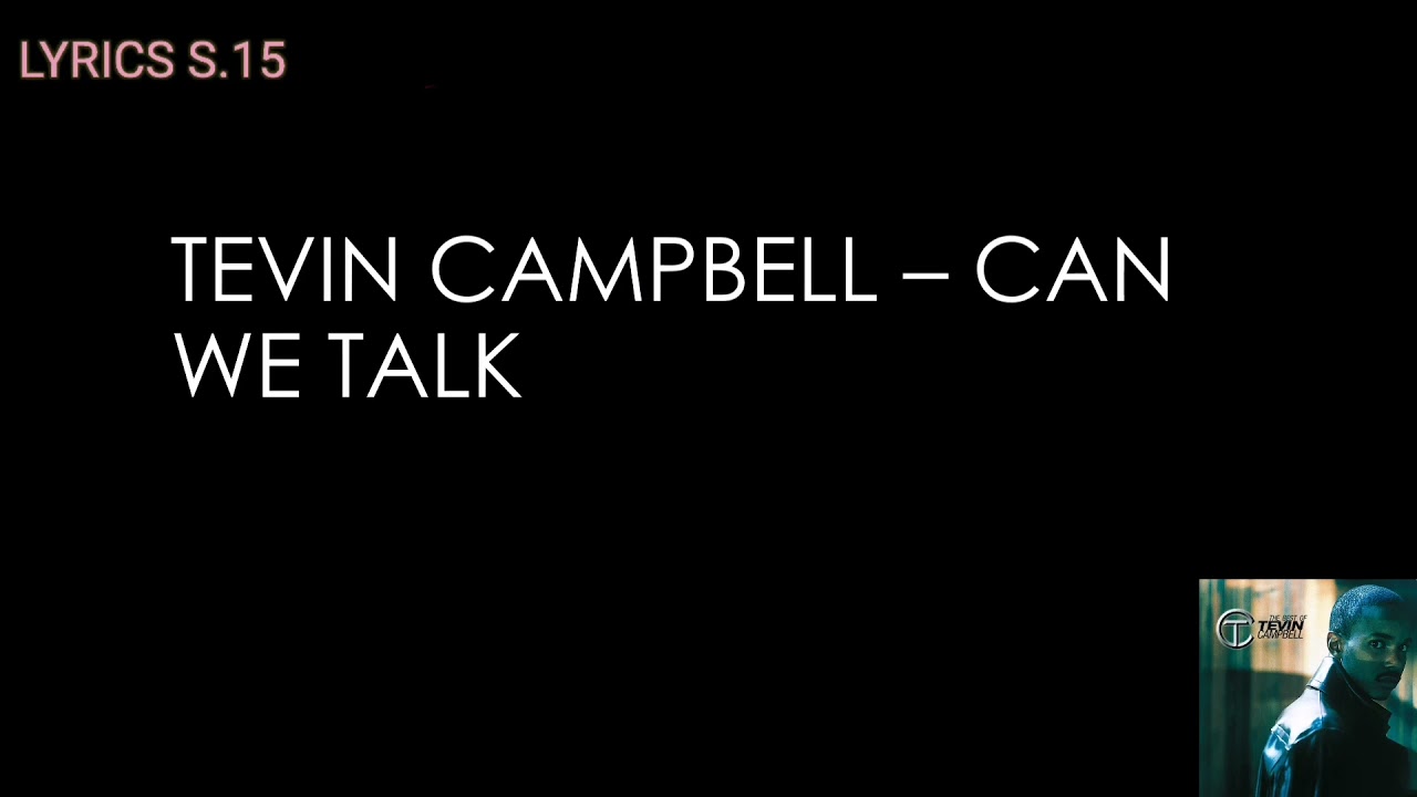 Tevin campbell can we talk lyrics youtube