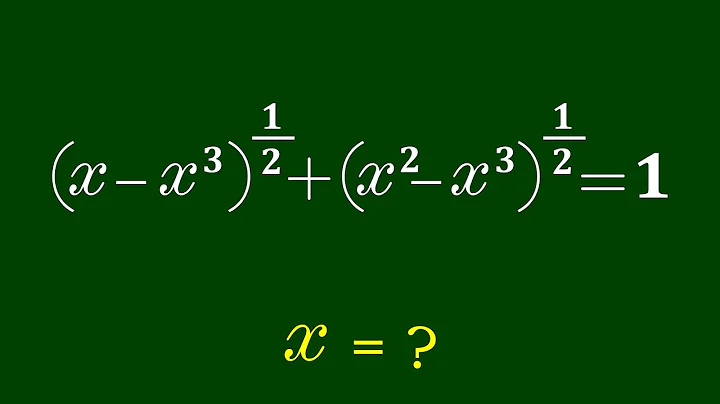 A Nice Algebra Problem | Math Olympiad | Find out x=?
