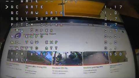 Pit mode , Smart audio , Pids & rates - OSD betaflight