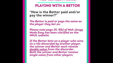 Mah Jongg Bettor? Part 6 of our Now you Know Series Clearing up Rules for NMJL Play
