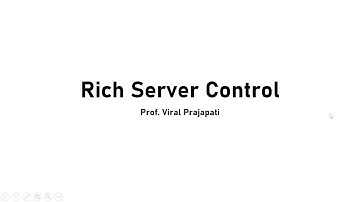 Rich Server Controls in ASP.NET | .NET Technology | Prof. Viral Prajapati(Asst. Prof.,IT) | Part-1/2