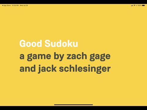 A chill solve in Zach Gage and Jack Schlesinger's 'Good Sudoku' - YouTube