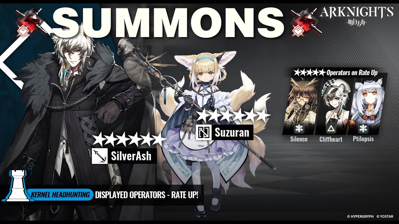Arknights Summoning on Silverash & Suzuran Kernel Banner