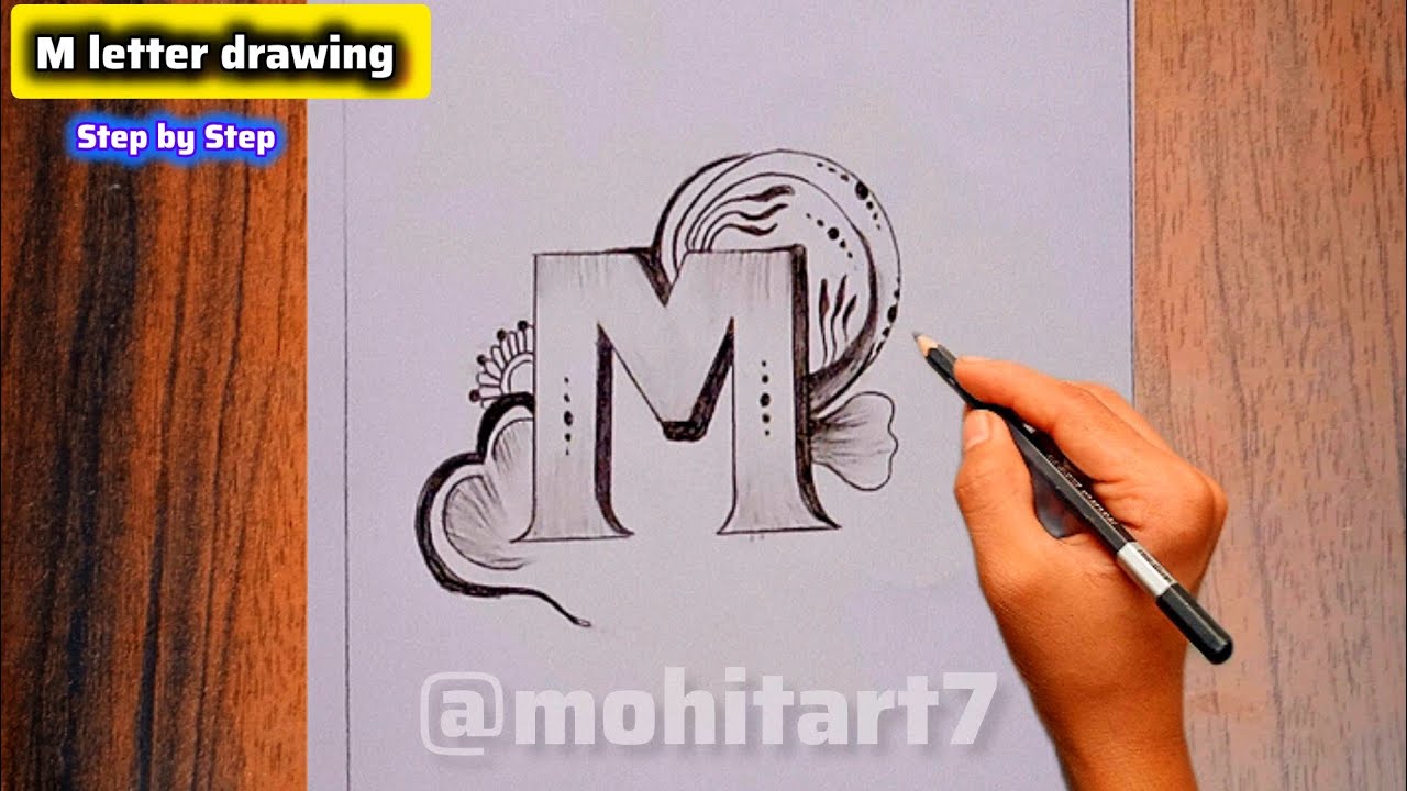[M] Letter drawing easy | how to draw M letter drawing ️ ️ #drawing ...