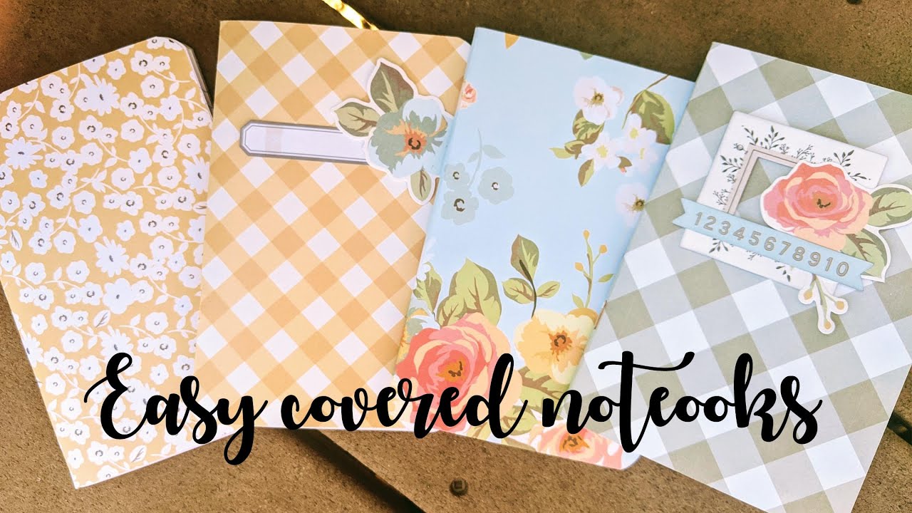 Easy altered notebooks from dollar tree/ My Minds Eye Gingham Garden paper YouTube